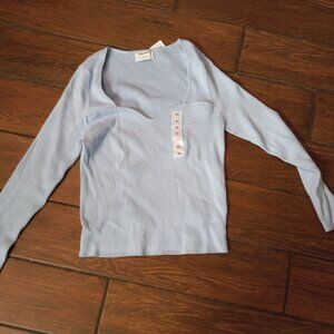 OLD NAVY  LONG SLEEVED KNIT TOP, PALE BLUE, SIZE XL
